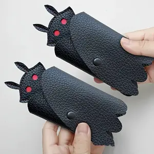 Halloween Gothic Moth Man Leather Keychain, Creative Funny Bat Key Holder Bag, Dark Series, Unique Gift Idea for Halloween Fans, Keychain for Bags, Keychain Pendant