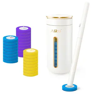 Disposable Toilet Brush, Toilet Bowl Cleaning System with 24 Count Wand Refill, Clean Brush Starter Kit with 1 Toilet Wand, 1 Storage Caddy and 1 Fragrant Tablet (1 + 24)