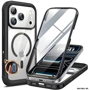 Suitable for iPhone 17 Pro Max/16 Plus/15/14/13/12 phone cases, 360° full coverage phone case, screen protector, accessories, with MagSafe magnetic attraction, shockproof protective case, cellphone casing, Tpu cellphone casing