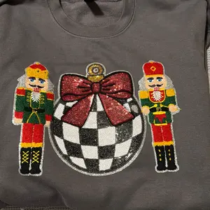 Sequin patch Christmas design on Gildan Sweatshirt