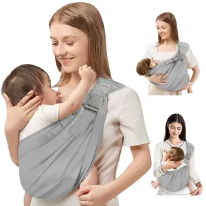 Soft Breathable Baby Sling Carrier for Newborn to Toddler Adjustable One Shoulder Labor-Saving Baby Holder Carrier Tollder Sling Carrying 7-45 lbs