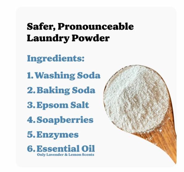 Pronounce Laundry Powder - 120 Loads - Safe For Families , Babies , Sensitive SkinEczema - hương thơm  Lavender ,  Lemon ,  Peppermint