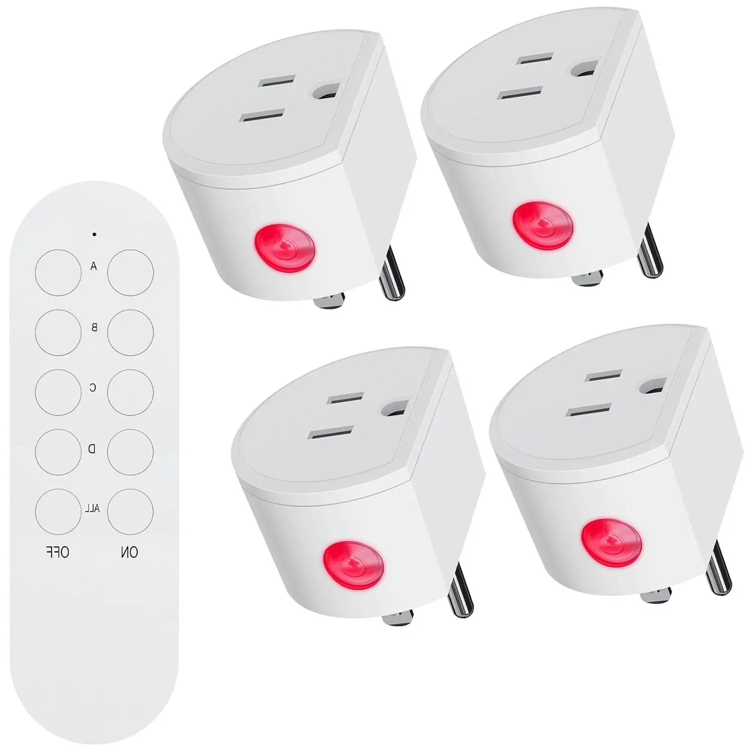 Remote Control Outlet 10A Wireless Light Switch for Household Appliances, 130 FT Range, Smart Plug with Remote, FCC Certified, ETL Listed