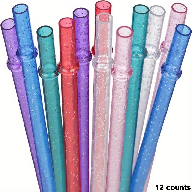 Random Color Glitter Straw, Reusable Drinking Straw, Drinking Utensils for Home Party, Drinkware Accessories, Portable Kitchen Accessories for Outdoor Camping BBQ,  Decor, Kitchen Gadgets, Summer for Gift