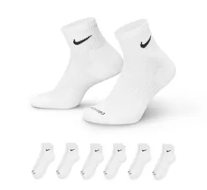 Nike Everyday Plus Dri-Fit White Ankle Socks (6-Pack)