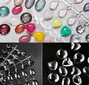 48 pcs Nail color display card/ Oval Tear Heart False Nails Acrylic Nail Art Tips Display palette Swatch Nail Polish Showing