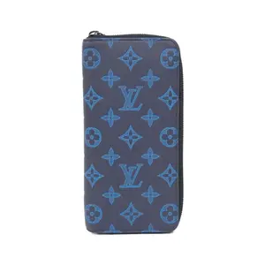 Pre-owned Louis Vuitton Calfskin Small Leather Goods Monogram Shadow Long Wallet