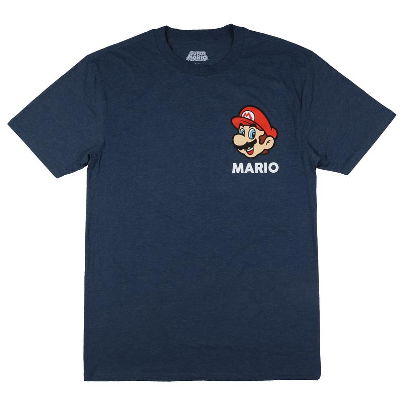 Super Mario T-Shirt Men's Here We Go Double Sided Big and Tall Tee