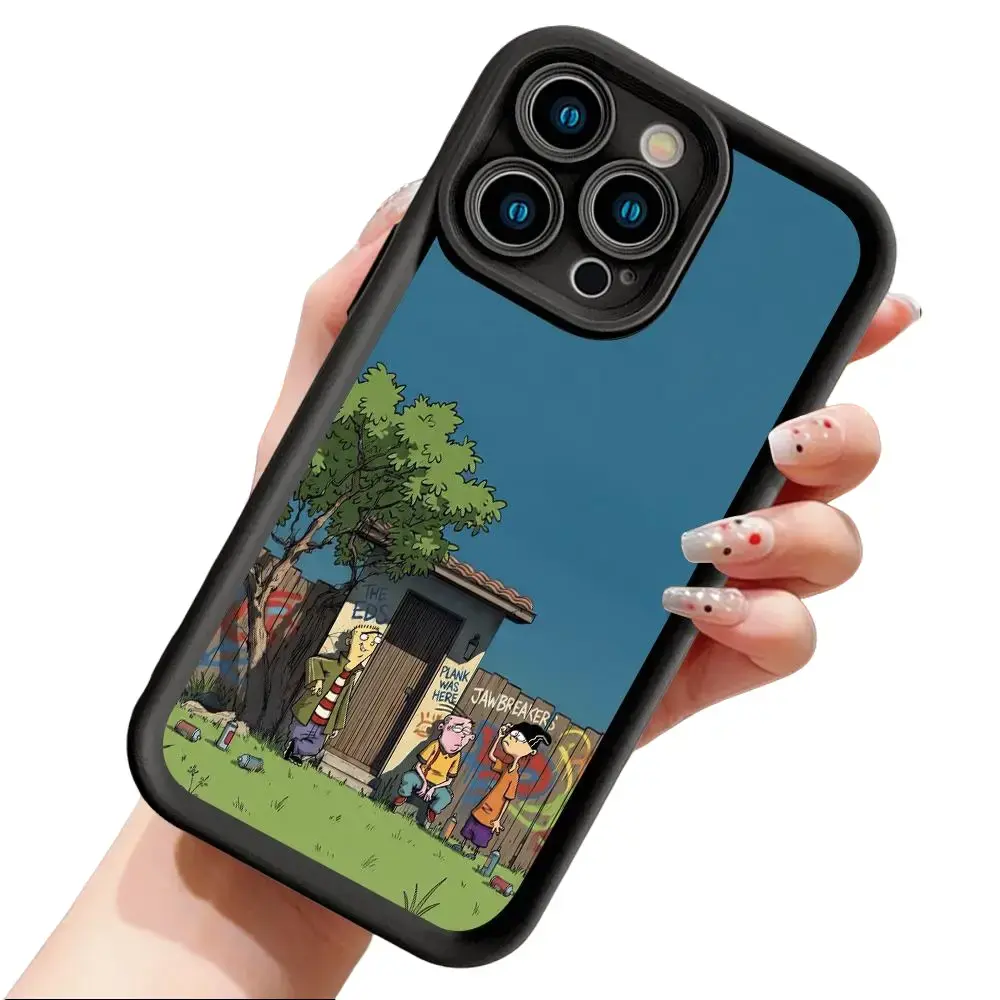 Funny Retro Ed Edd n Eddy Cartoon Smartphone Case for iPhone 17,16,15,14 Pro Max,13,12,11,XR,XS Plus,Air - Slim,Shockproof,Anti-Scratch TPU Protective Casing for Cellphone Devices,90s Nostalgic Phone Accessory
