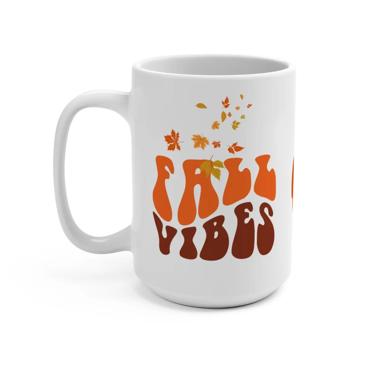 homegoods Vibes Ceramic Mug, 15 Ounce Coffee Cup for Tea Drinker fall fall harvest ceramic mugs Drinkware Tumbler Reusable Reuse fall mugs Washable