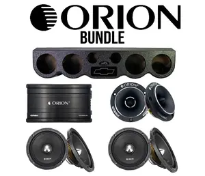 Orion Car Audio Bundle – 38" Roof Rack Sound Bar Pod w/ Chevy Logo + 2 Orion XTR652NEO 6.5" Midrange Bullet Speakers + Orion CTW2.0NEO 3.8" Tweeters + Orion CBA4500.1D 4500W Monoblock Amplifier