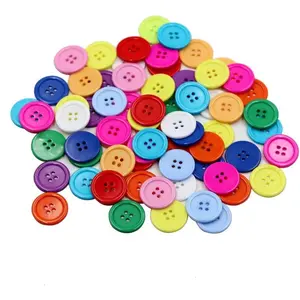 1 Inch Flatback Resin Sewing Buttons 12 Mixed Colors Pack of 100