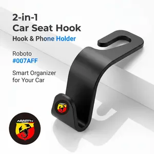Car Seat Hook Organizer Holder for Abarth Models 595 695 500 124 Spider 595C 695C 500C Competizione Turismo Esseesse Pista, Universal Backseat Storage Hook for Bags and Groceries