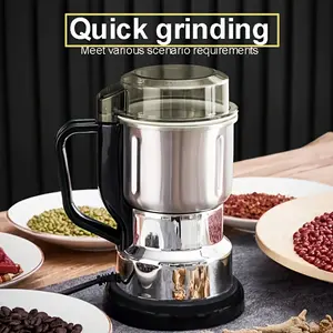 Whole Wheat Grinder, Small Family-Use Grinder, High Power Grinder, Electric Grinding Machine, Ultra-Fine Household Small Grain Dry Grinding Machine, Suitable for Family, Kitchen, Dormitory and RV