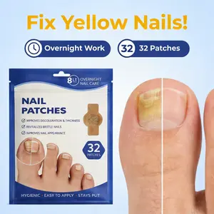 Fix Yellow Nails! 32Pcs Nail Care Patches, 8-Hour Overnight Repair for Damaged & Thick Toenails