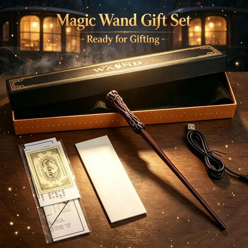 Realistic Wizard Magic Wand Prop Kit with Gift Box, Cosplay Stick for Halloween Role-Play, Hobby Toy for Fantasy Collectors (Toys & Hobbies Magic Kits & Accessories)