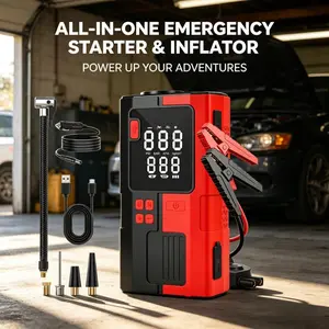 2-in-1 Car Jump Starter & Tire Inflator，Portable Emergency Starting & Fast Inflation Roadside   Use Multifunctional Car Rescue Accessory