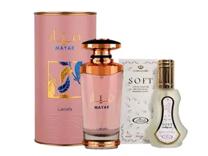 2 Pack of Mayar for Women Eau de Parfum Spray, 3.4 Ounces / 100 ml by Lattafa and Soft 35 ml perfume