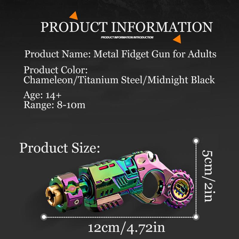 Stress Relief Relax EDC Gyro Finger Toy,Mini Alloy Fidget Toy,Spinner, Slider & launcher 3-in-1 EDC Fidget Toys,EDC Launcher Toy ADHD Tools,Soft Bullet Ejection,Cool Gadgets for Men with Gift Box,Ideal Gifts and Collections