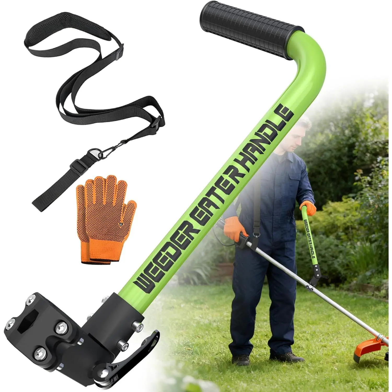 Weed Eater Handle, String Trimmers Handle with  Harness, Trimmer Grip Extension for   Protection, Lawn Trimmer Handle Grip for Yard Trimming