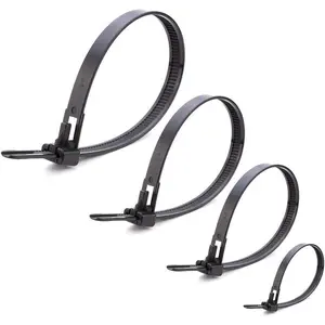 Zip Ties, 100 count Assorted Fastening  Zip Ties 6" 8" 10" 12" Four Length Heavy Duty Nylon Self Locking Wire Ties