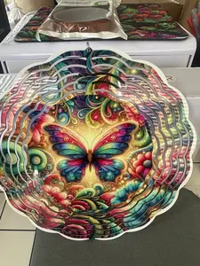 Butterfly colorful sublimation Wind Spinner