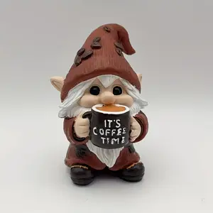 New 3D Coffee Gnome Resin Ornament – Infuse warmth and whimsy into your desktop and home. Crafted from UV-resistant resin with vivid details, perfect for home, office desk, travel, and camping. An ideal gift for birthdays and holidays. Decor Smooth