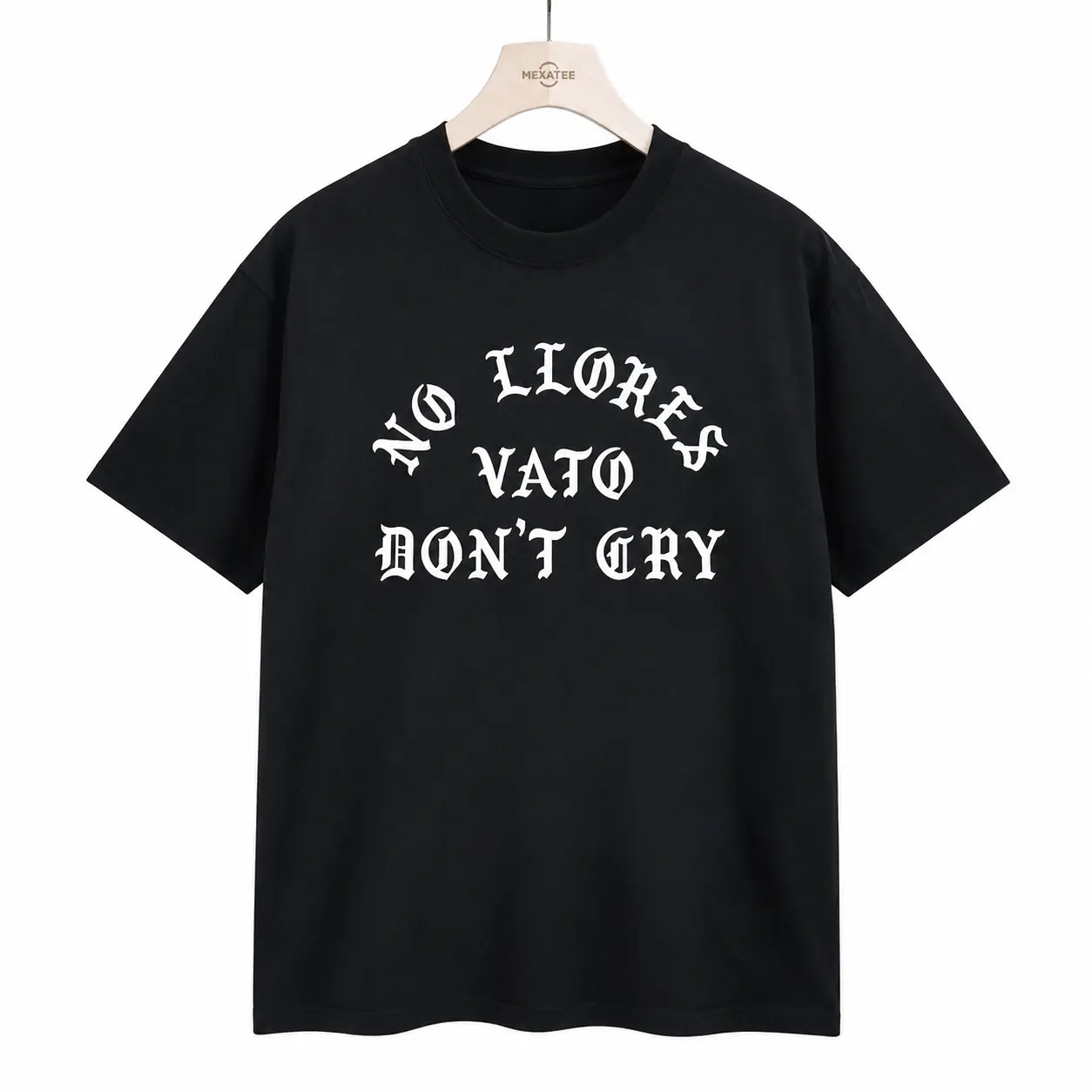 No Lies Vato Don't Cry Shirt, Gothic Graphic Tee, Old English Lettering T Shirt, Dark Aesthetic Streetwear Shirt, Vintage Punk Style Top, Y2K Oversized Unisex Short Sleeve Tee for Men Women S-5XL