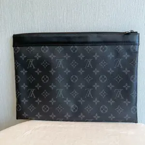 Pre-owned Louis Vuitton Monogram Eclipse Black Coated Canvas Clutch Pouch