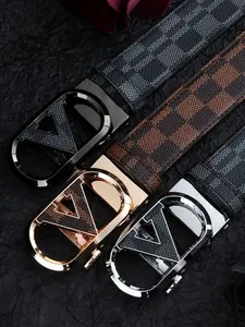 New Alloy Automatic Buckle Men's Belt, Casual Business Commute Strap, Versatile Young Trendy Waistband, Daily Wear Fashion Accessory