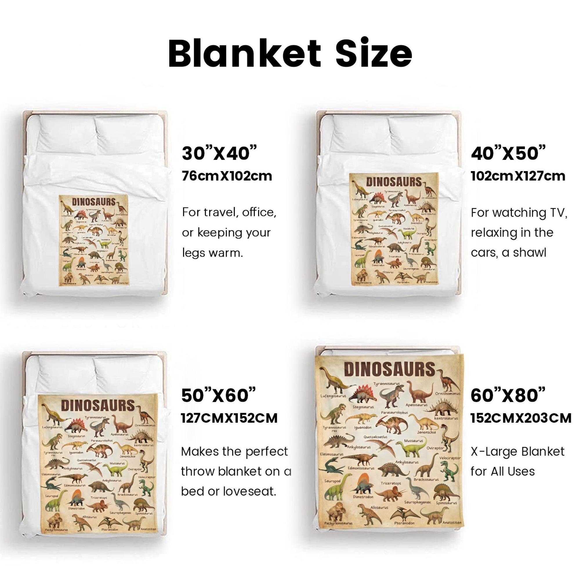 Dinosaur Blanket Gift for Boys Girls,Types of Dinosaurs Blanket Gifts Ultra Soft Dino Throw Decor for Couch Sofa Bedroom, Gifts for Dinosaur Lover for Birthday Christmas,40"x50"