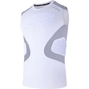 Youth Padded Compression Sleeveless Chest Protector For Baseball, Softball, Football, Lacrosse-Rib Heart Sternum Guard