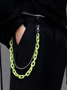 Y2K Orange Pants Chain Jean Chains for Women Pocket Chain for Men Layered Chains Jewelry Accessory Lightweight Trendy Fashion for Music Festival Concert