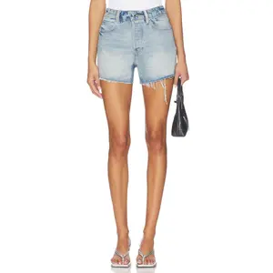 Alexander Wang Relaxed Short With Crystal Belt Loops in Vintage Bleach Blue