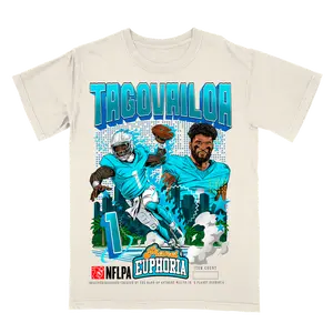 Tua Tagovailoa V2 #1 Dolphins Tee #/500 | Tua Left-Handed Laser Gear, Miami Fan Pride, Limited Vintage Washed Phins Up Vibe