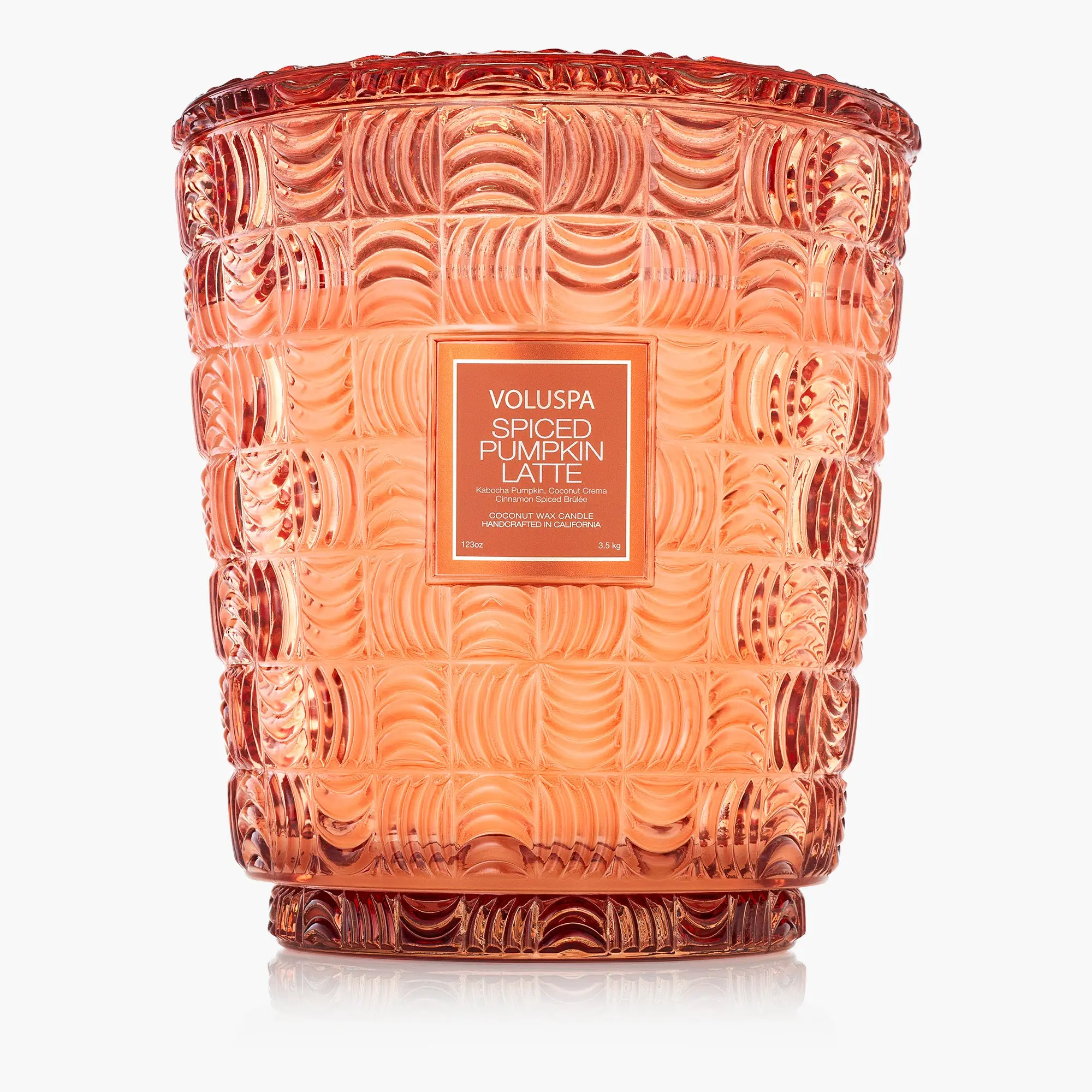 Spiced Pumpkin Latte Fragrance 5-Wick Hearth Candle, Coconut-Vanilla-Marshmallow Scent, Home Decor Accent