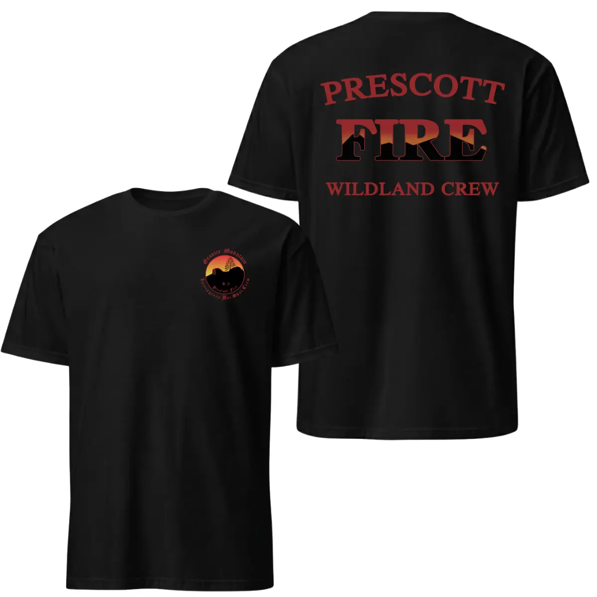 Granite Mountain Hotshots Firefighter T-Shirt, Wildland Crew Tribute Graphic Tee, Soft Cotton Blend Shirt, Firefighter Apparel for Men & Women, Bold Rescue Team Gift