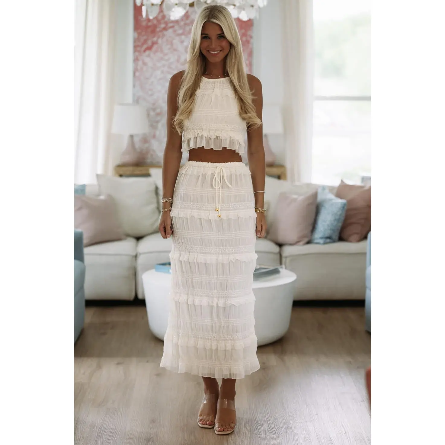 Indie Romance Maxi Skirt - Cream