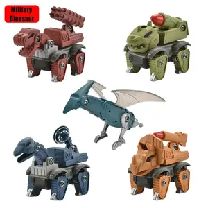 Dinosaur Toys, 5 Pack Take Apart Dinosaur Toys , Transforming Construction Building Toys, Two-Way Switch, Toy Cars for 3+ Year Old Boys, Christmas Birthday Gifts for Kids