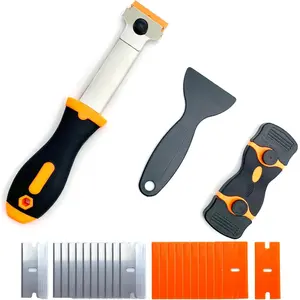 4 Pack Razor  Scraper Tool, Multi-Purpose Glass Scraper with 20 count Metal & Plastic , Durable Cleaning Scraper for Windows, Stickers, , Cooktops, and Adhesive Removal