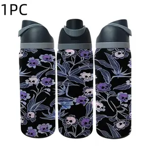 1pc 17oz/17.5oz/20oz/22oz/26oz/30oz/30.5oz/32oz/33oz/40oz Gothic Tumbler , Goth Skull Stainless Steel Insulated Cup Water Bottle, Perfect gift for camping, birthdays, holidays, and outdoor activities，birthday gift, reusable water bottle, portable cup