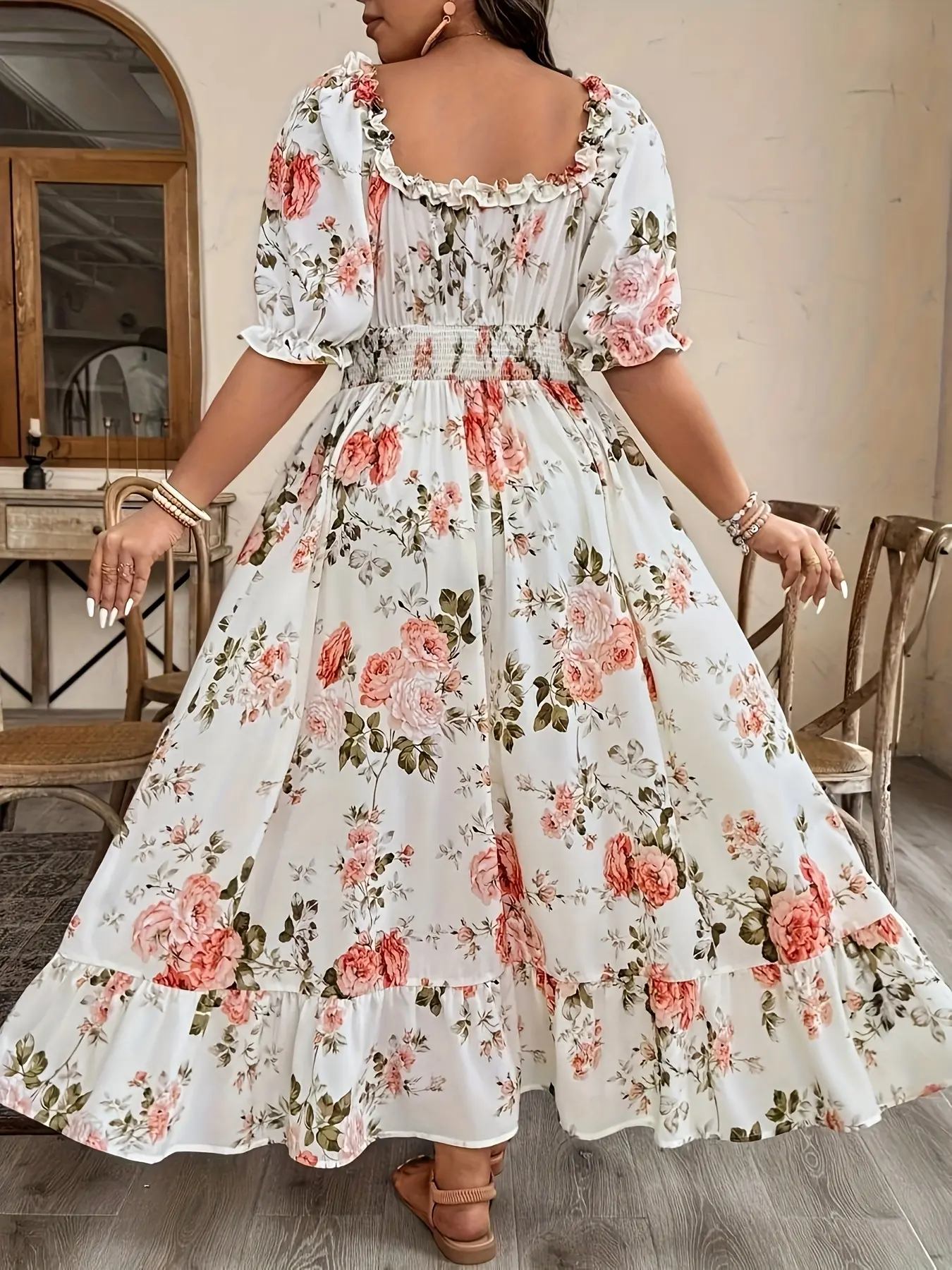 Women's Casual Elegant Floral Print Woven Dress, Loose-Fitting Boho Style  Dress for Spring & Summer, Perfect for Daily Wear & Leisure Activities -  TikTok Shop