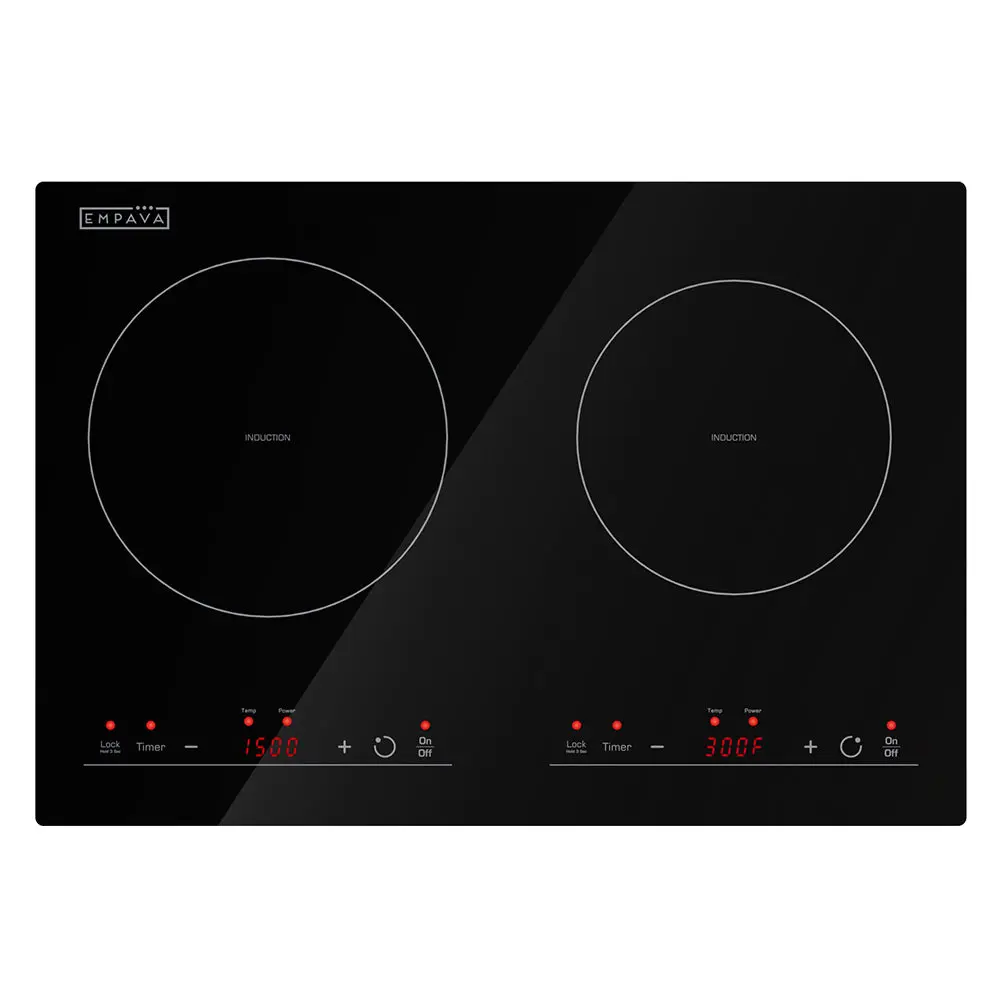 Empava 12-in Countertop Induction Cooker, Double Burner Model with Dual Cooking & Mini Kitchen Hob Functionality, Countertop Induction Hobs
