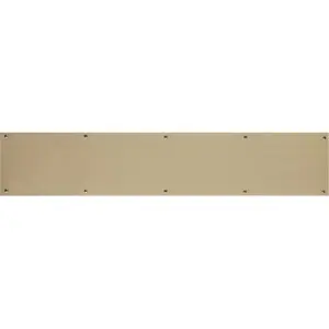 212 MAIN Antique Brass Adhesive Mount Kick Plate, 8 in. x 40 in. Stainless Steel Construction, Adhesive Strips for Door Protection