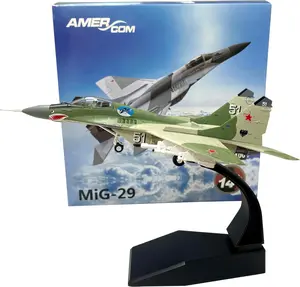 1/100 MIG-29 Fulcrum Metal Fighter Model Kit Military Simulation Airplane Model Alloy Military Pre-Build Ornaments Suitable for Collection or Gift. Aviation Collectibles