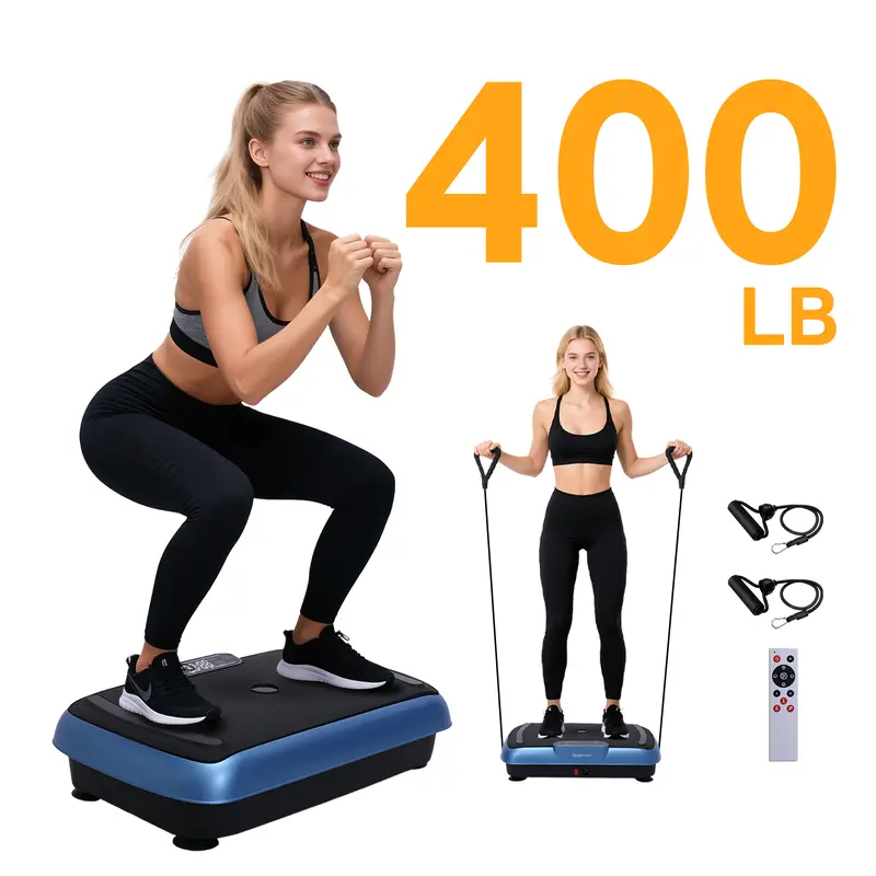 HopHorse 400LBS Vibration Plate Exercise Machine Vibrating Plate Exercise Machine with Bluetooth and LED Display, Whole Body Workout Vibration Platform Workout Equipment for Women Men Home