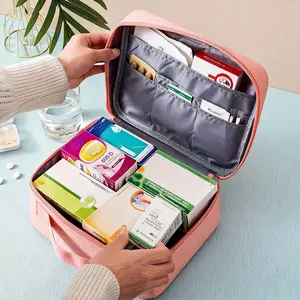 Portable Medicine Organizer Bag Large Capacity Travel Pill Storage Case for Home & Outdoor Use Zipper Canvas Waterproof Survival Equipment Set Emergency Gear Play house toys