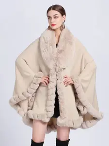 Women's Elegant Faux Fur Shawl Wrap, Ideal for Air-Conditioned Rooms, Warm and Comfortable for Home and Parties, Fall & Winter Fashion, Soft Warm Shawl