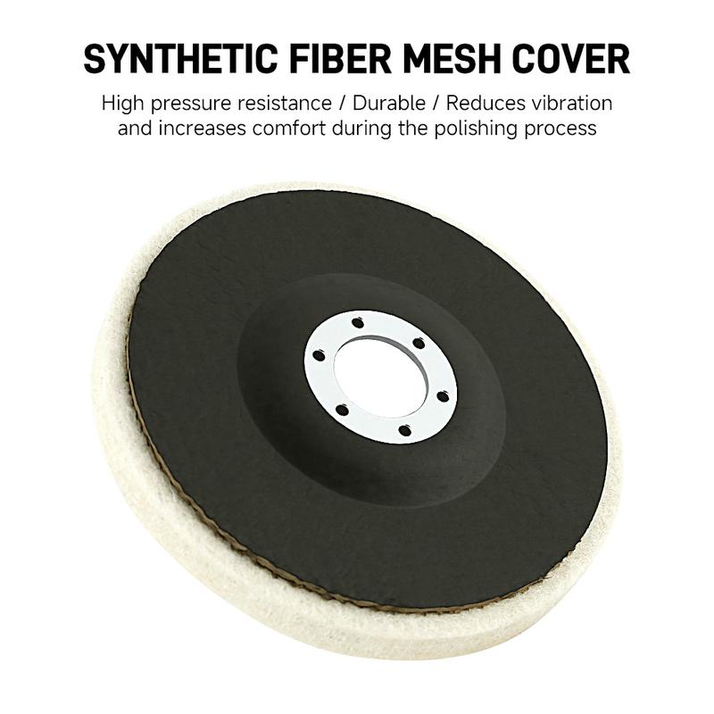 LOZLIN 1PCS/3PCS 5" Wool Polishing Wheel for Polishing Metal, Glass, Stone, and Ceramics for Angle Grinder Polish Pads, Safe, Durable & Efficient