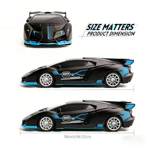 1/18 Scale Fast Rechargeable Remote Control Car for Boys, High-Speed Toy RC Car with Front Headlights (Black and Blue), Suitable for Kids